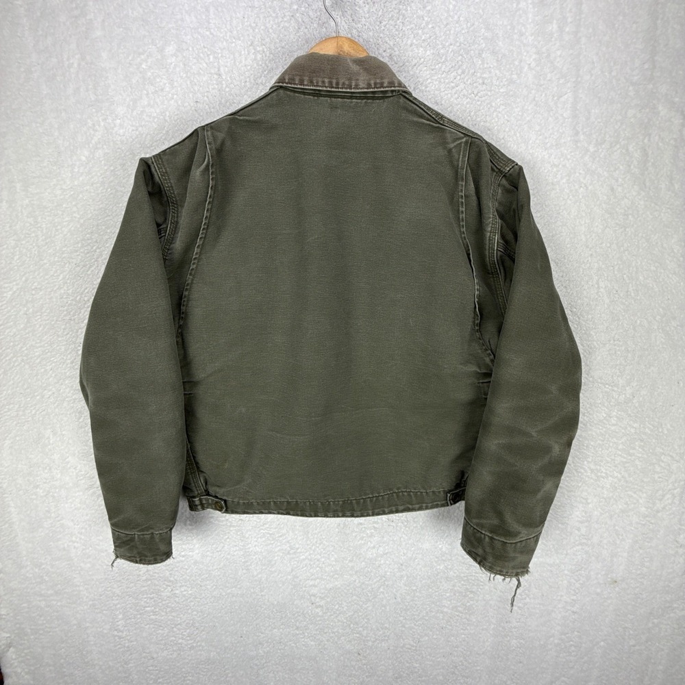 Carhartt Detroit Jacket Blanket Lined Mens XL J76 MOS Moss Green Faded - Picture 3 of 16